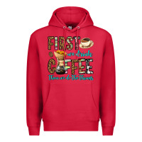 Cardinal first we drink coffee then we do the things Premium Hoodie - OliviaCreatesArt