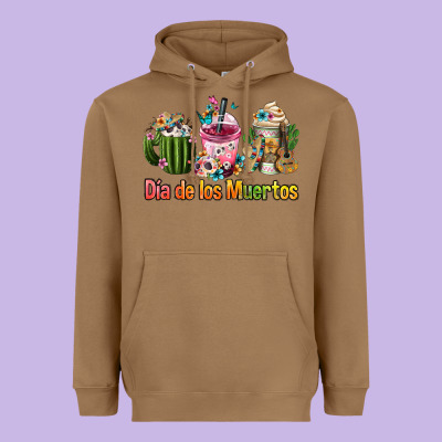 Mexican Día De Los Muertos Coffee Cups Heavyweight Hoodie Designed By Fadigitalartstudio