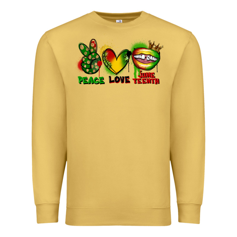 Peace Love Juneteenth Premium Sweatshirt by FaDigitalArtStudio | Teevron