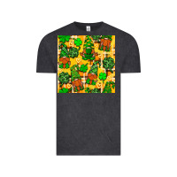Vintage Black St. Patricks gnomies seamless pattern Vintage Tee - BundleAndBundleShop