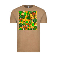 Vintage Coffee St. Patricks gnomies seamless pattern Vintage Tee - BundleAndBundleShop