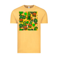 Vintage Mustard St. Patricks gnomies seamless pattern Vintage Tee - BundleAndBundleShop