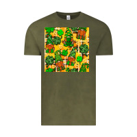 Vintage Olive St. Patricks gnomies seamless pattern Vintage Tee - BundleAndBundleShop