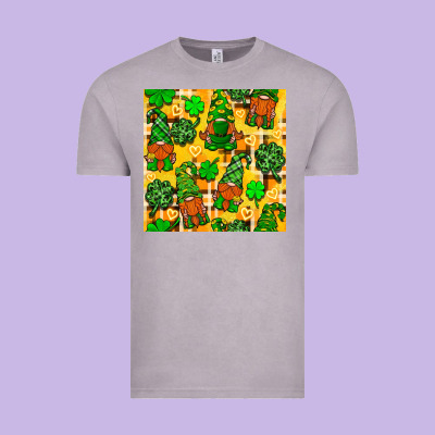 St. Patricks Gnomies Seamless Pattern Vintage Tee Designed By Bundleandbundleshop