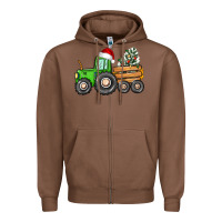 Chestnut christmas tractor Zipper Hoodie - CowGirlArtShop
