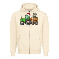 Sandshell christmas tractor Zipper Hoodie - CowGirlArtShop