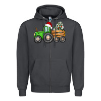 Smoke christmas tractor Zipper Hoodie - CowGirlArtShop