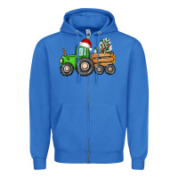 True Royal christmas tractor Zipper Hoodie - CowGirlArtShop