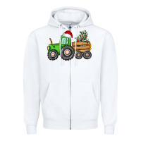 White christmas tractor Zipper Hoodie - CowGirlArtShop