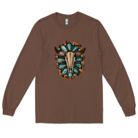 Chestnut Western Gemstone Bull Skull Long Sleeve Tee - Bettercallsaul