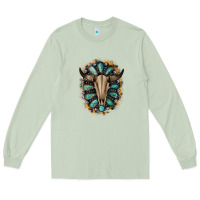 Matcha Western Gemstone Bull Skull Long Sleeve Tee - Bettercallsaul