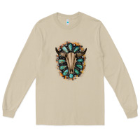 Mushroom Western Gemstone Bull Skull Long Sleeve Tee - Bettercallsaul