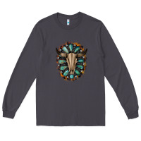 Smoke Western Gemstone Bull Skull Long Sleeve Tee - Bettercallsaul