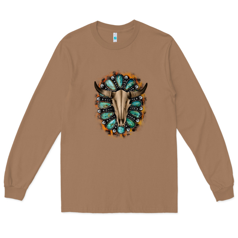 Western Gemstone Bull Skull Long Sleeve Tee by Bettercallsaul | Teevron