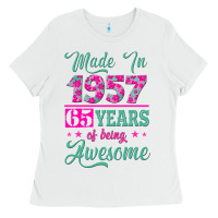 White made in 1957, 65 years of being awesome kopya Ladies Tee - Jasminsmagicworld