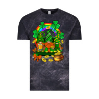 Cloud Black st. patricks gnomes truck with rainbow Vintage Tee - BundleAndBundleShop