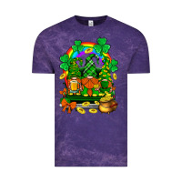 Cloud Purple st. patricks gnomes truck with rainbow Vintage Tee - BundleAndBundleShop