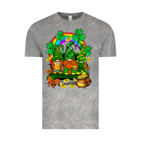 Cloud Rock st. patricks gnomes truck with rainbow Vintage Tee - BundleAndBundleShop