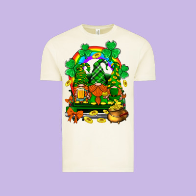 St. Patricks Gnomes Truck With Rainbow Vintage Tee Designed By Bundleandbundleshop