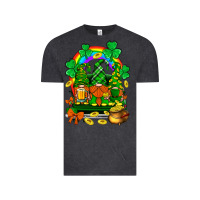 Vintage Black st. patricks gnomes truck with rainbow Vintage Tee - BundleAndBundleShop