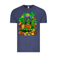 Vintage Denim st. patricks gnomes truck with rainbow Vintage Tee - BundleAndBundleShop