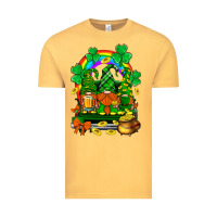 Vintage Mustard st. patricks gnomes truck with rainbow Vintage Tee - BundleAndBundleShop