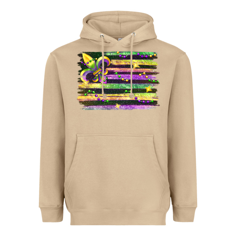 Mardi Gras Flag Heavyweight Hoodie by FaDigitalArtStudio | Teevron