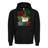 Black ho ho howdy santa Zipper Hoodie - CowGirlArtShop