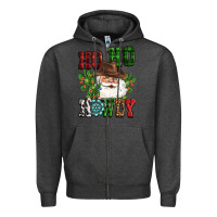 Charcoal Heather ho ho howdy santa Zipper Hoodie - CowGirlArtShop