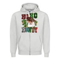 Dove Grey ho ho howdy santa Zipper Hoodie - CowGirlArtShop