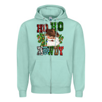 Seafoam ho ho howdy santa Zipper Hoodie - CowGirlArtShop