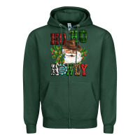 Sports Green ho ho howdy santa Zipper Hoodie - CowGirlArtShop