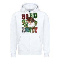 White ho ho howdy santa Zipper Hoodie - CowGirlArtShop