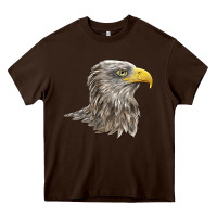 Chocolate Brown American White Sea Eagle Head Heavy Core Tee - LillyAllenDesigns
