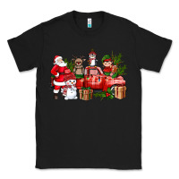 Black Santa Snowman Reindeer Penguin Elf Christmas Truck Classic Tee - BundleAndBundleShop