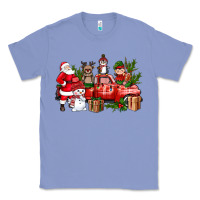 Colony Blue Santa Snowman Reindeer Penguin Elf Christmas Truck Classic Tee - BundleAndBundleShop