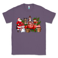 Lavender Santa Snowman Reindeer Penguin Elf Christmas Truck Classic Tee - BundleAndBundleShop