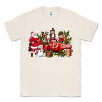 Natural Santa Snowman Reindeer Penguin Elf Christmas Truck Classic Tee - BundleAndBundleShop