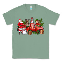 Sage Santa Snowman Reindeer Penguin Elf Christmas Truck Classic Tee - BundleAndBundleShop
