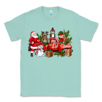 Seafoam Santa Snowman Reindeer Penguin Elf Christmas Truck Classic Tee - BundleAndBundleShop