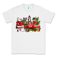 White Santa Snowman Reindeer Penguin Elf Christmas Truck Classic Tee - BundleAndBundleShop