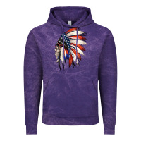 Cloud Purple 4th of July Indian Headdress Gypsy Spirit Skull Vintage Hoodie - Jasminsmagicworld