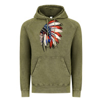 Vintage Olive 4th of July Indian Headdress Gypsy Spirit Skull Vintage Hoodie - Jasminsmagicworld