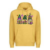 Antique Gold mardi gras gnomes Premium Hoodie - OliviaCreatesArt