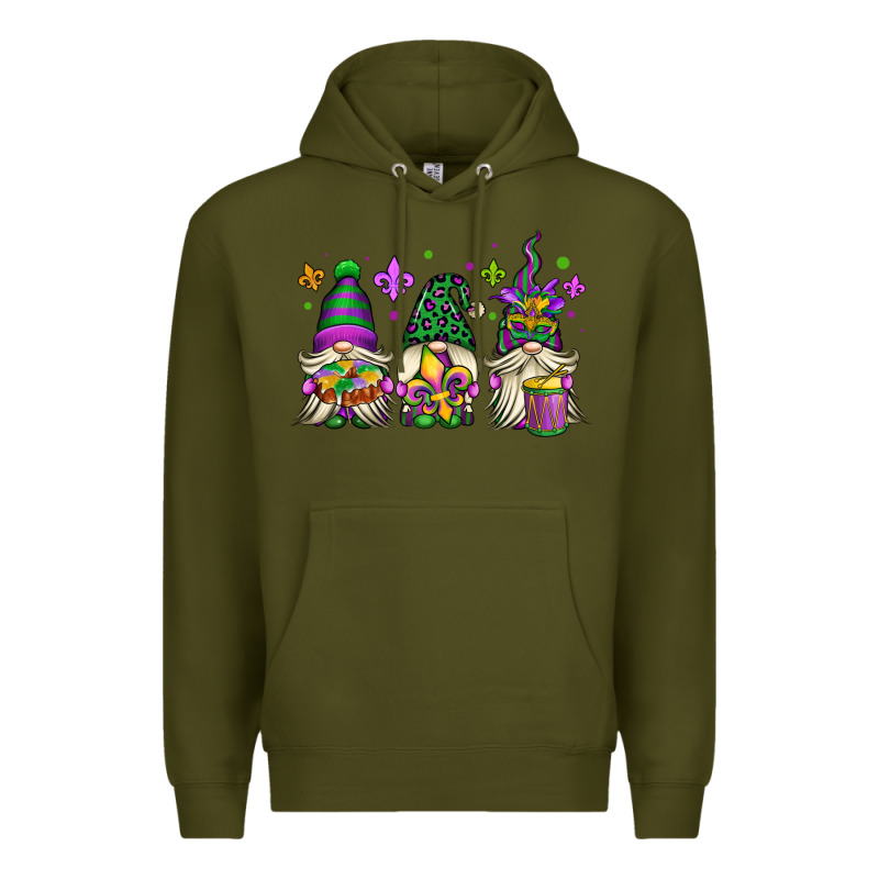 Mardi Gras Gnomes Premium Hoodie by OliviaCreatesArt | Teevron