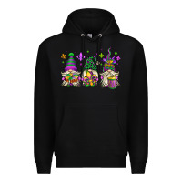Black mardi gras gnomes Premium Hoodie - OliviaCreatesArt