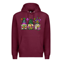 Burgundy mardi gras gnomes Premium Hoodie - OliviaCreatesArt