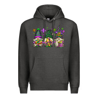 Charcoal Heather mardi gras gnomes Premium Hoodie - OliviaCreatesArt