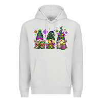 Dove Grey mardi gras gnomes Premium Hoodie - OliviaCreatesArt