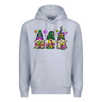 Heather Grey mardi gras gnomes Premium Hoodie - OliviaCreatesArt